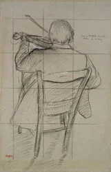 Study of a Violinist Seen from the Back, 19th century